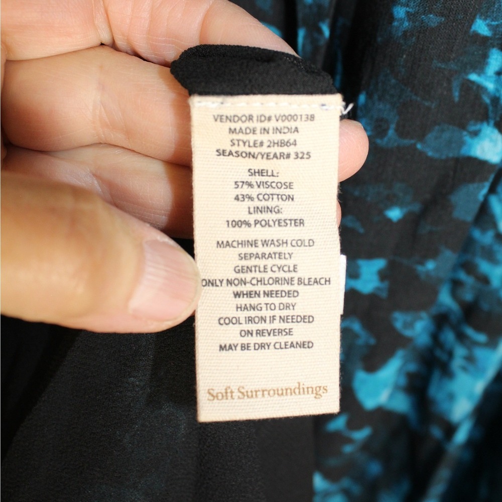 Soft Surroundings NWOT Spectral 3/4 Sleeve Crepe Midi Dress SZ XL - Picture 9 of 9
